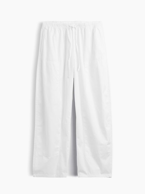 Poplin Easy Double-Knee Barrel Pants