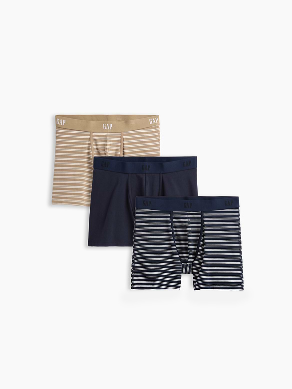 5" Organic Stretch Cotton Boxer Briefs (3-Pack)