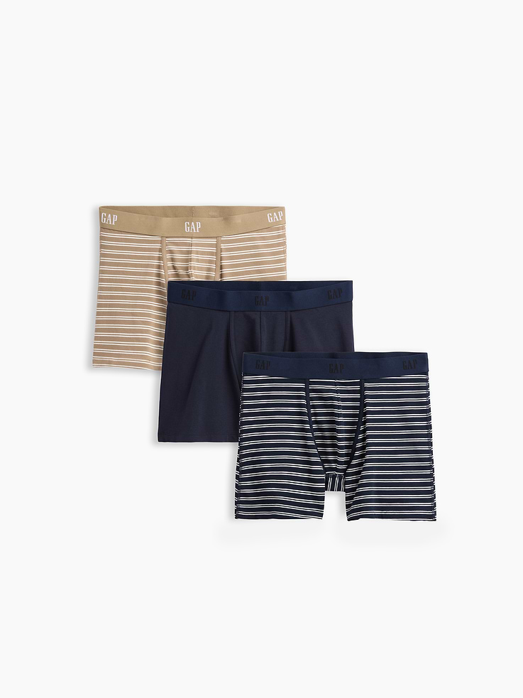 Image number 1 showing, 5" Organic Stretch Cotton Boxer Briefs (3-Pack)
