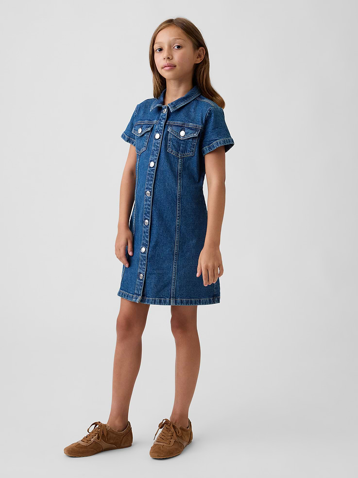 L'image numéro 1 présente Robe chemisier en denim pour Enfant