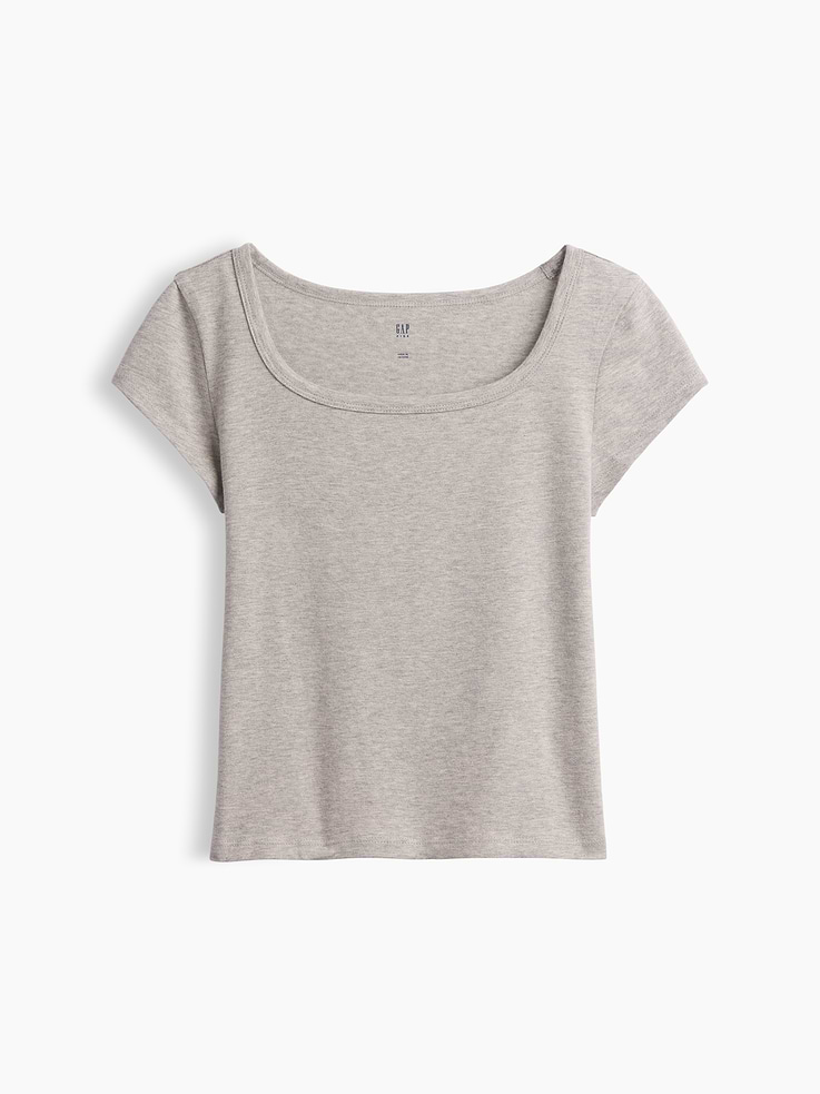 L'image numéro 2 présente T-shirt moulant à encolure carrée en jersey pour Enfant