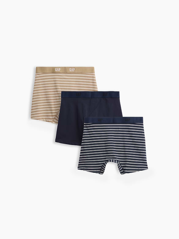 5" Organic Stretch Cotton Boxer Briefs (3-Pack)