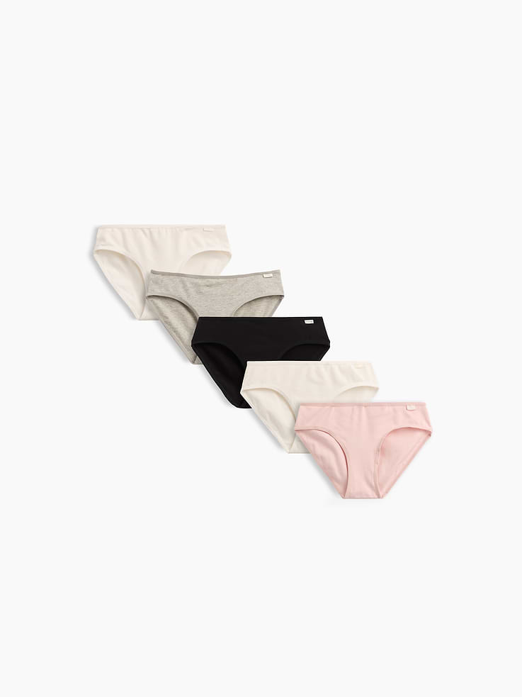 Image number 1 showing, Kids Organic Stretch Cotton Bikini Briefs (5-Pack)