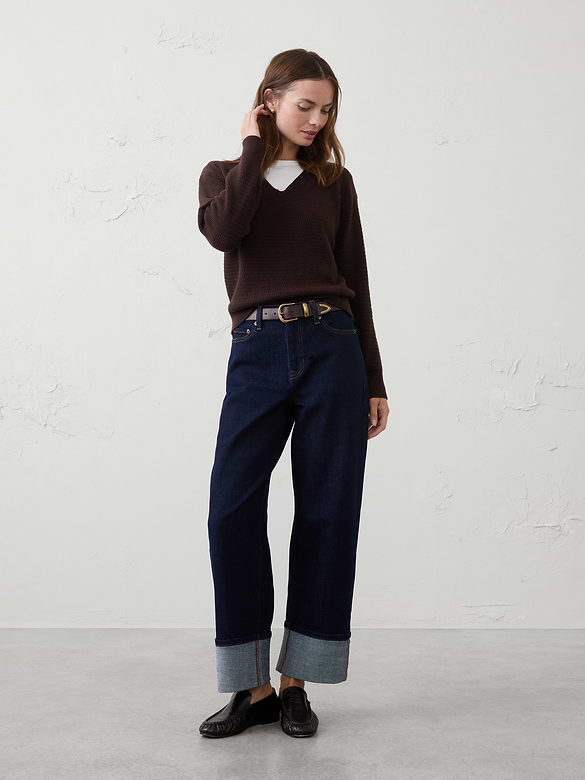 Texture V-Neck Sweater