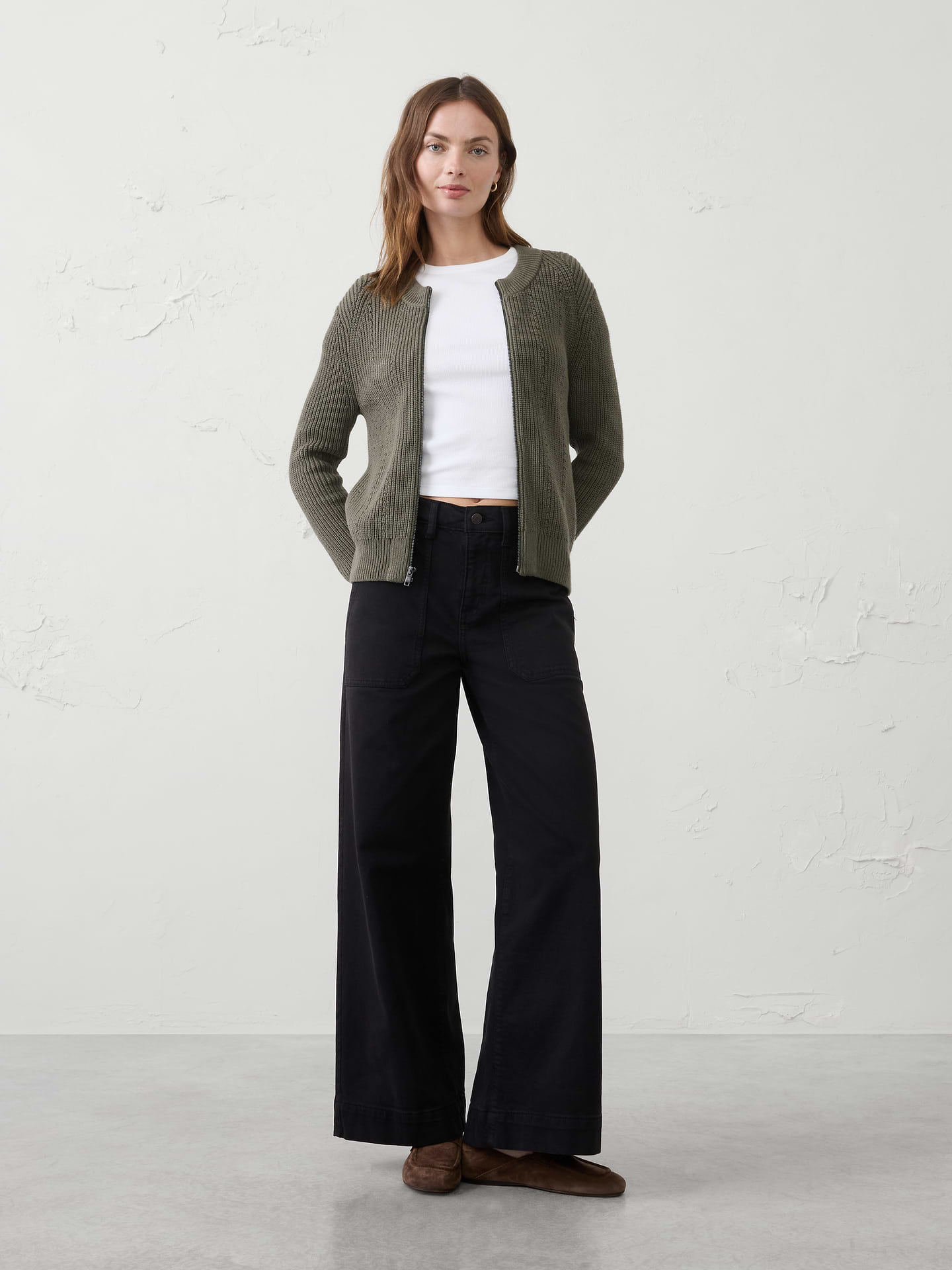 Image number 1 showing, Cotton Bomber Sweater