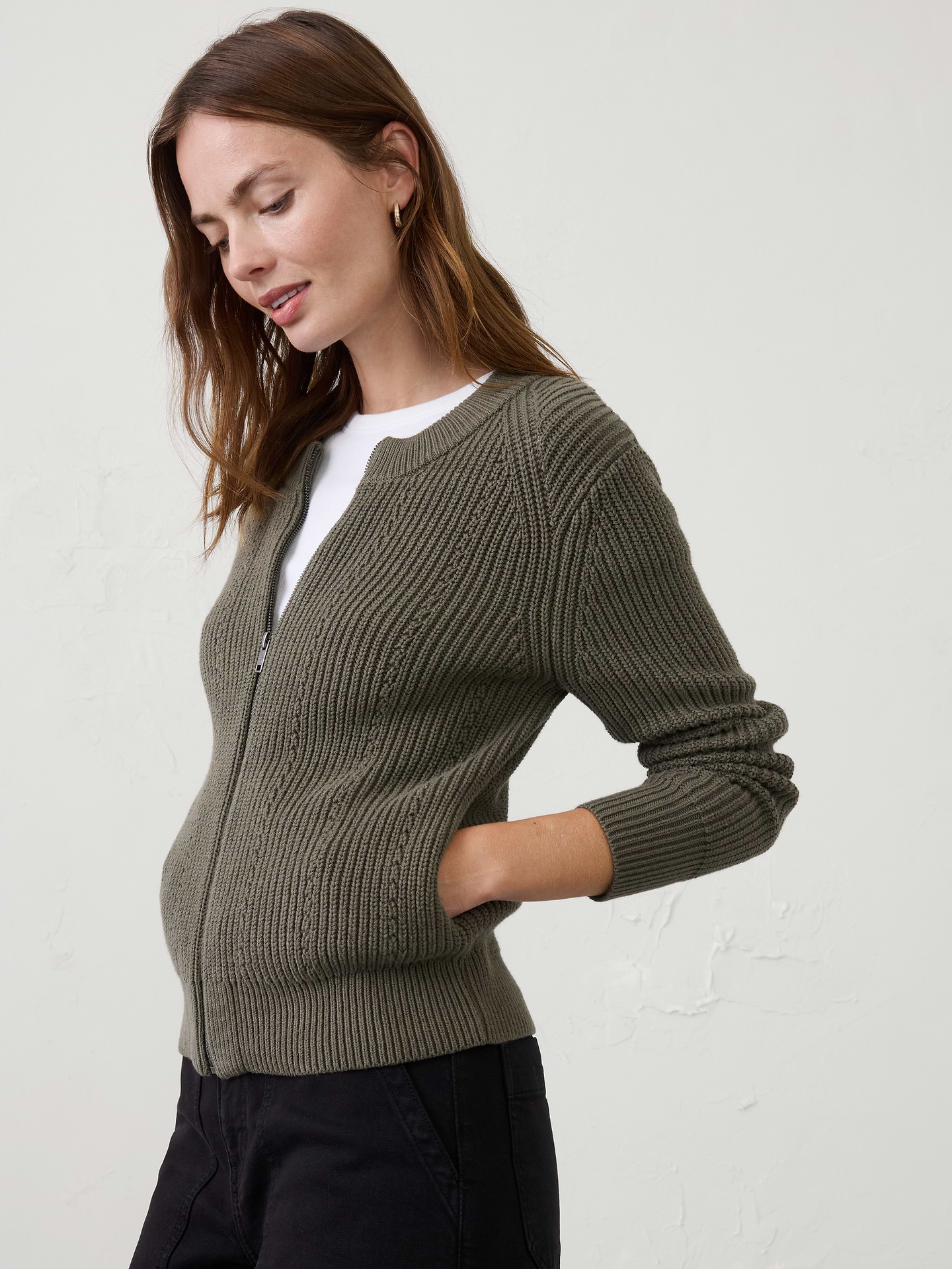 Image number 3 showing, Cotton Bomber Sweater