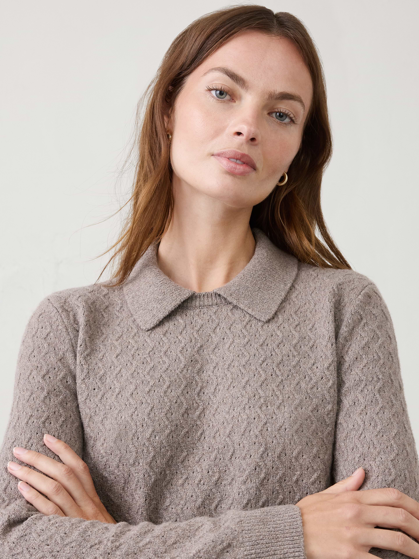 Image number 3 showing, Boucle Collar-Neck Sweater
