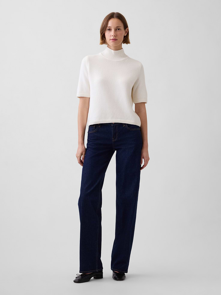 Image number 2 showing, CashSoft Mockneck Elbow-Sleeve Sweater
