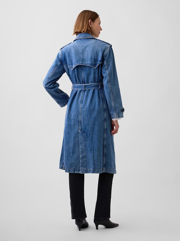 Image number 3 showing, Longline Icon Denim Trench Jacket