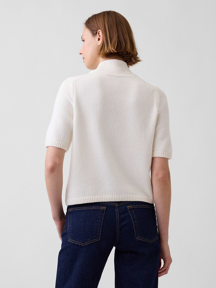 Image number 3 showing, CashSoft Mockneck Elbow-Sleeve Sweater