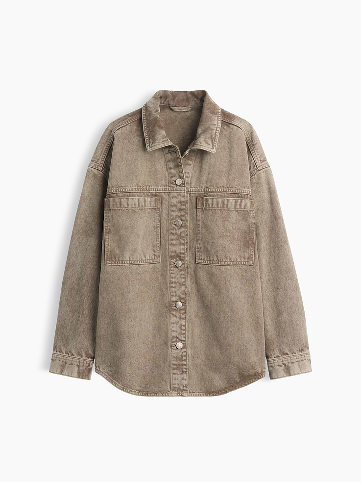 L'image numéro 1 présente Veste-chemise surdimensionnée en denim