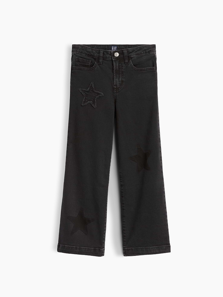 Image number 1 showing, Kids High Rise Wide-Leg Ankle Jeans