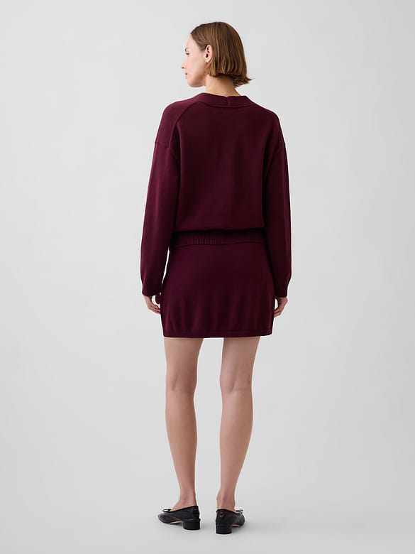 100% Cotton Mini Sweater Skort