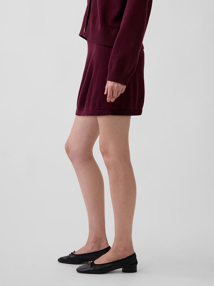 L'image numéro 3 présente Jupe-short courte en tricot 100 % coton