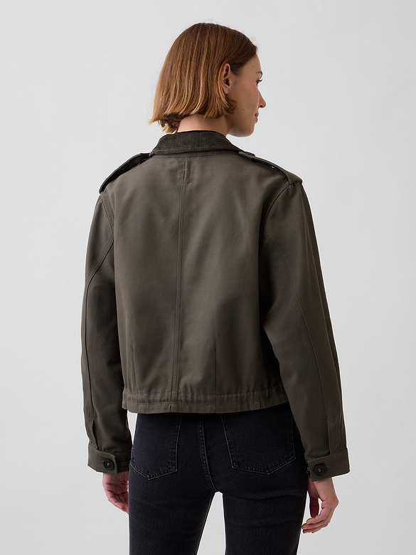 Canvas Crop Utility Jacket