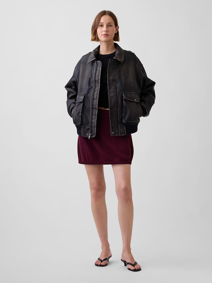 L'image numéro 6 présente Jupe-short courte en tricot 100 % coton