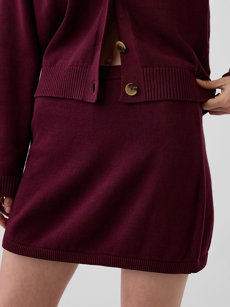 L'image numéro 4 présente Jupe-short courte en tricot 100 % coton