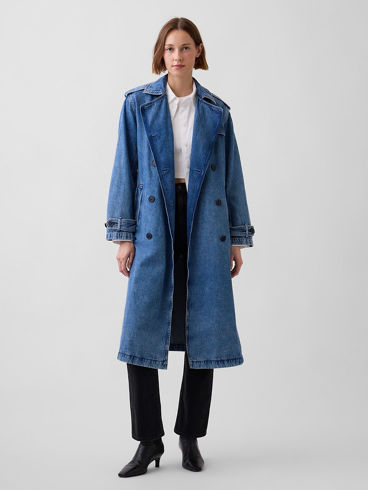 Image number 1 showing, Longline Icon Denim Trench Jacket
