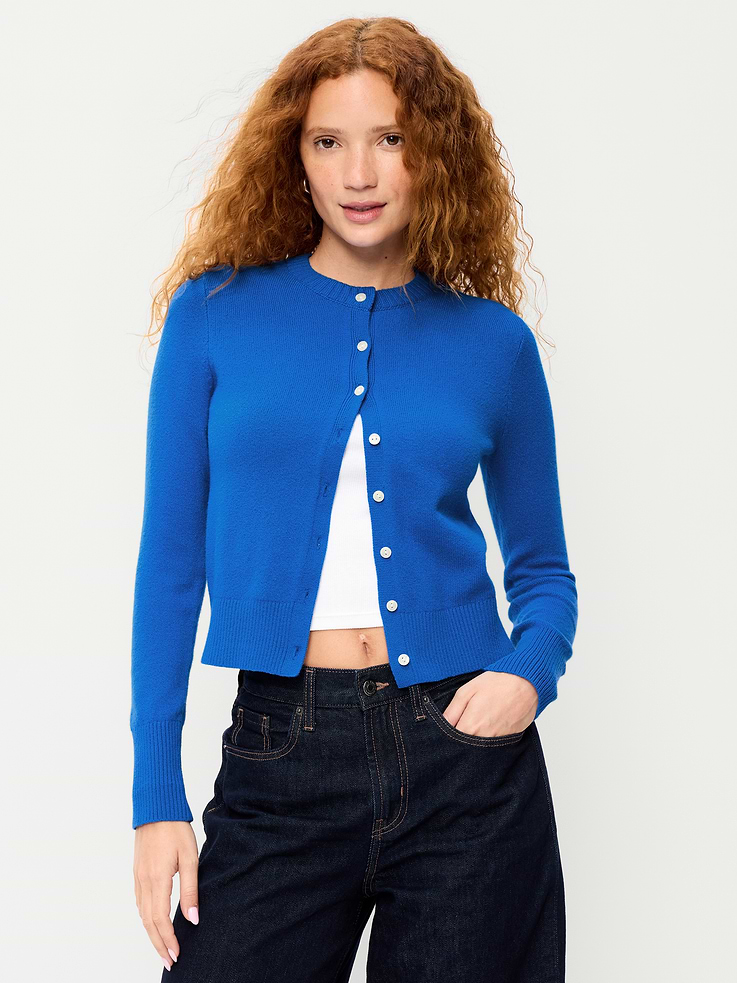 Image number 1 showing, SoSoft Cropped Crew-Neck Cardigan