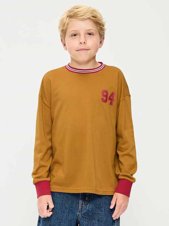 Oversized Long-Sleeve Graphic T-Shirt for Boys