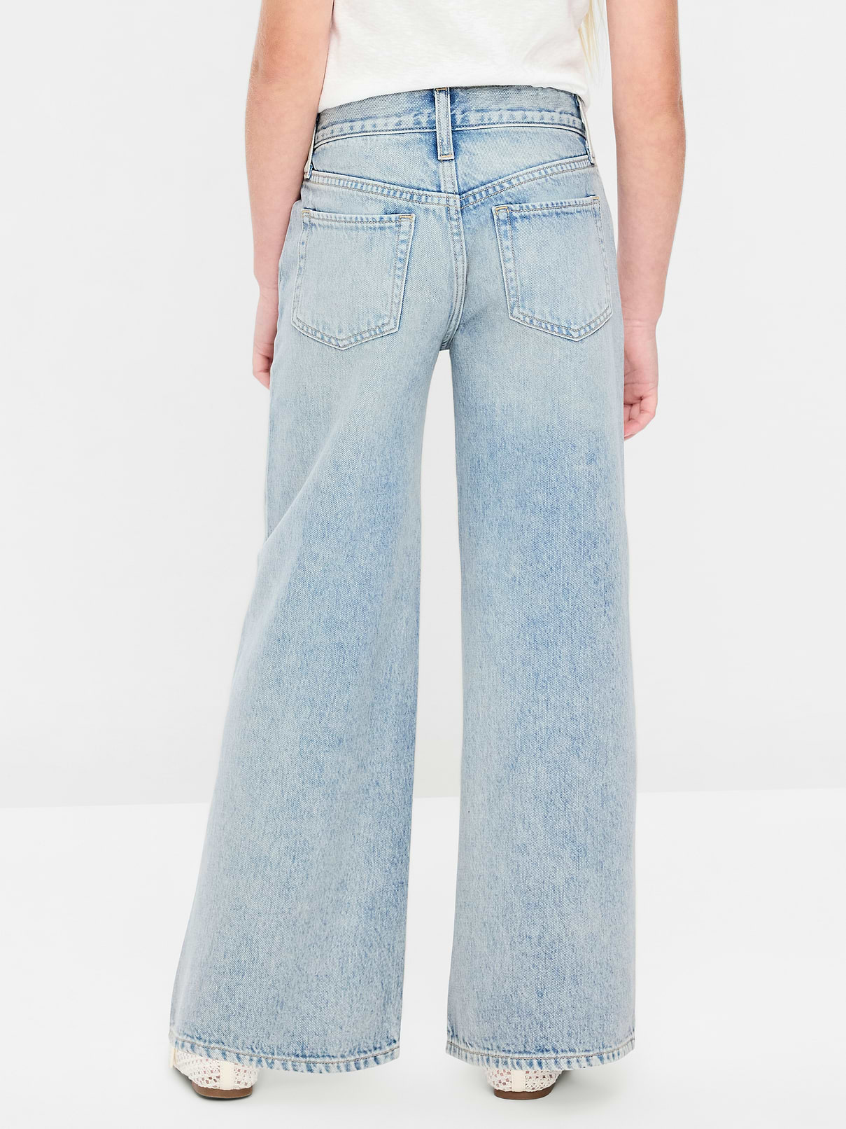 Image number 2 showing, Super Baggy Crossover Wide-Leg Jeans for Girls