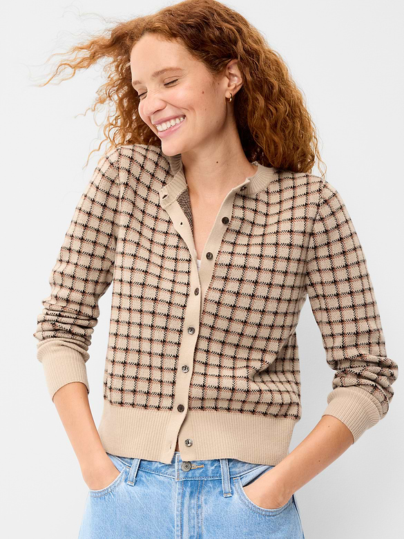 SoSoft Cotton Crew-Neck Cardigan Sweater
