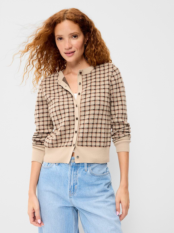 SoSoft Cotton Crew-Neck Cardigan Sweater