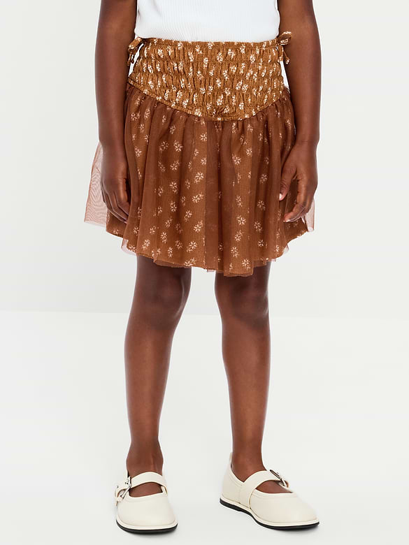 Western Smocked Tulle Skirt for Toddler Girls