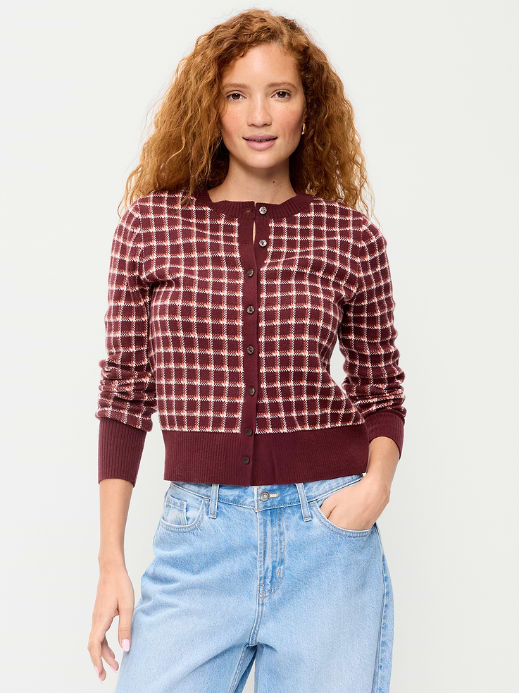 Image number 1 showing, SoSoft Cotton Crew-Neck Cardigan Sweater