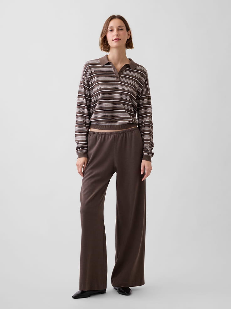 Image number 1 showing, Easy Wide-Leg Pants