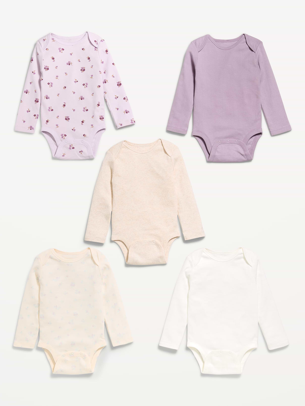 Image number 2 showing, Long-Sleeve Bodysuit 5-Pack for Baby