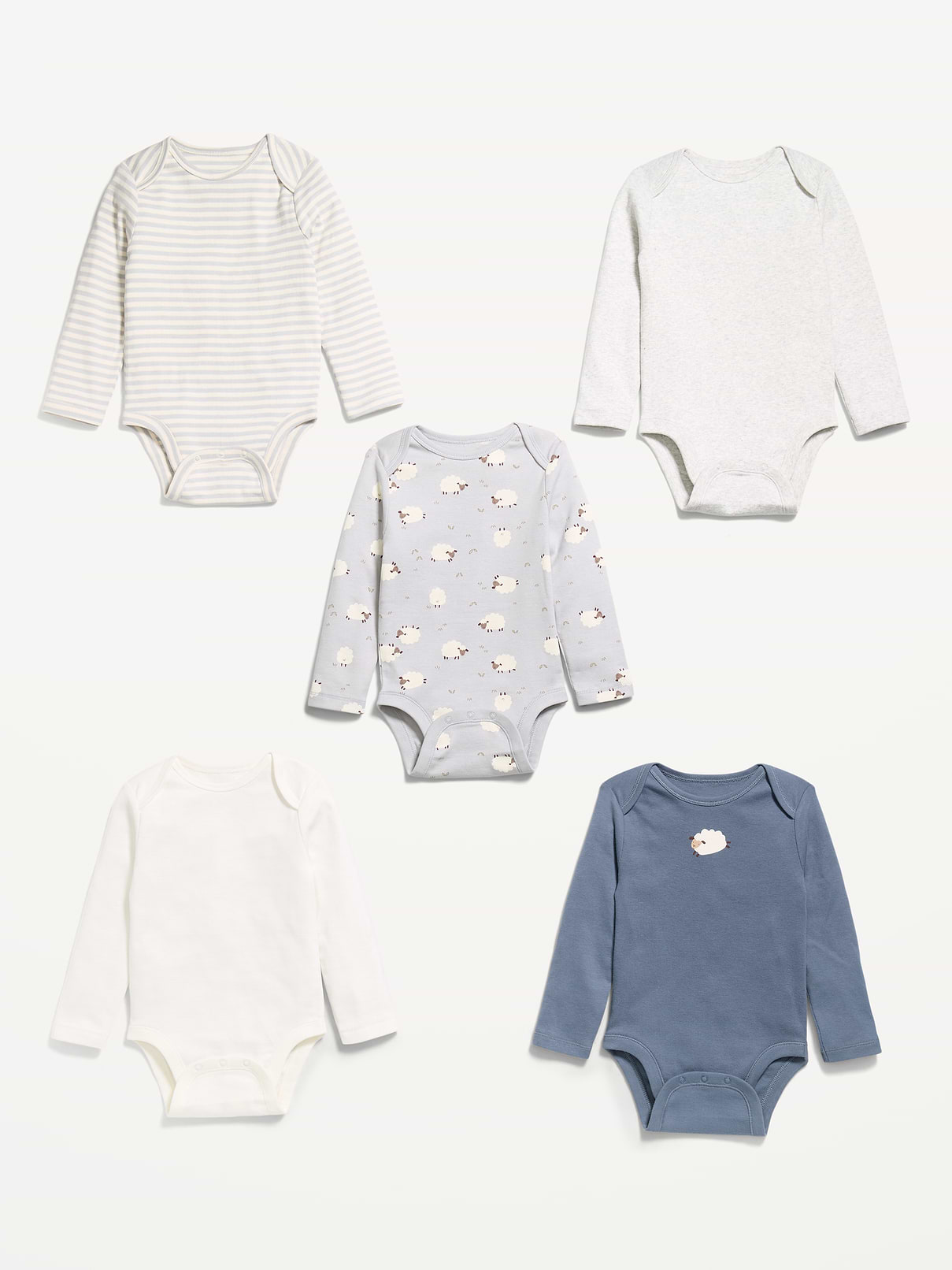Image number 2 showing, Long-Sleeve Bodysuit 5-Pack for Baby