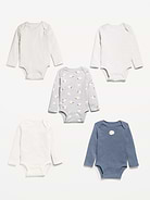 Image number 2 showing, Long-Sleeve Bodysuit 5-Pack for Baby