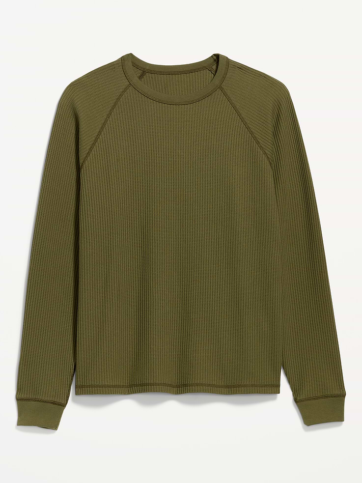 Image 3 of 4, Long-Sleeve Waffle Knit T-Shirt