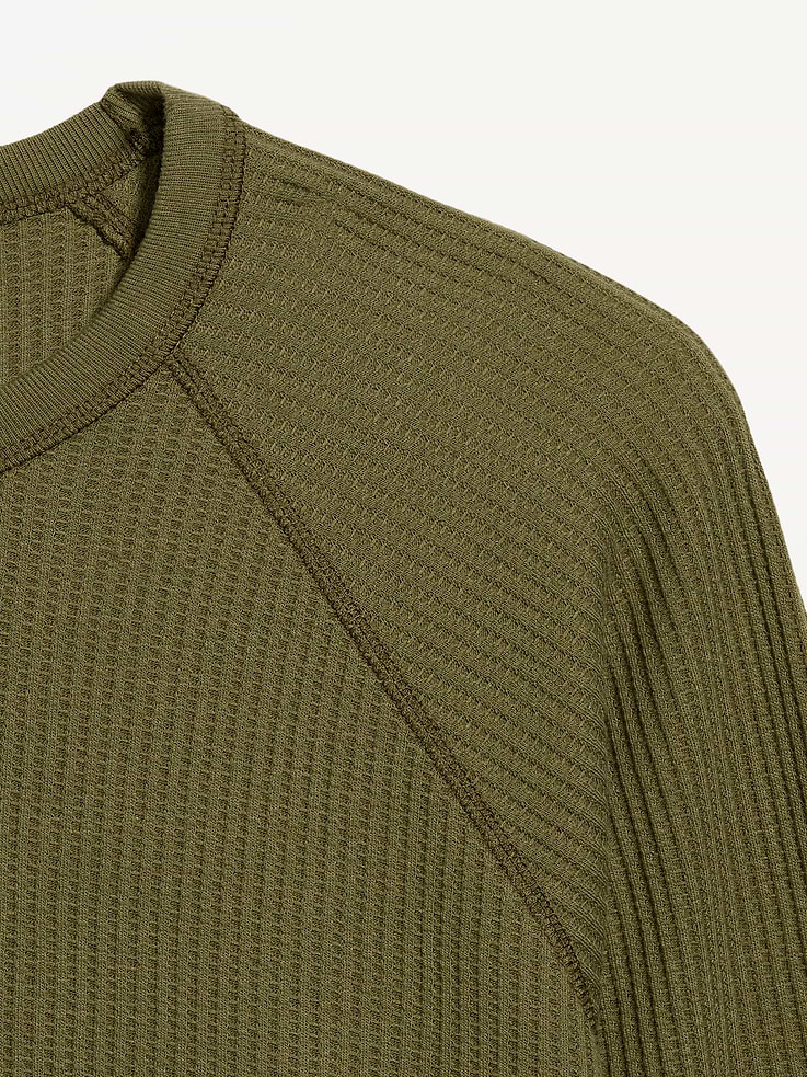 Image 4 of 4, Long-Sleeve Waffle Knit T-Shirt