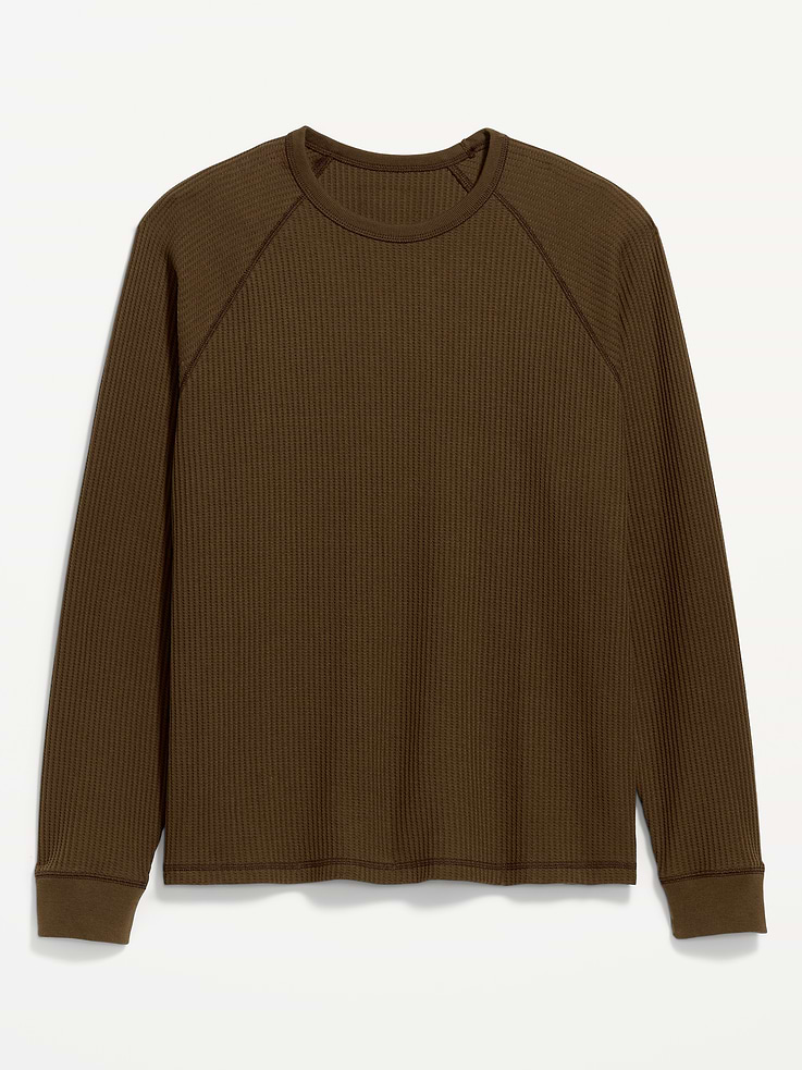 Image 3 of 4, Long-Sleeve Waffle Knit T-Shirt