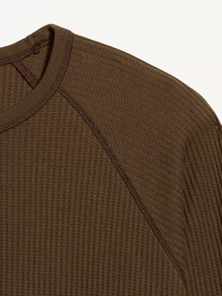 Image 4 of 4, Long-Sleeve Waffle Knit T-Shirt