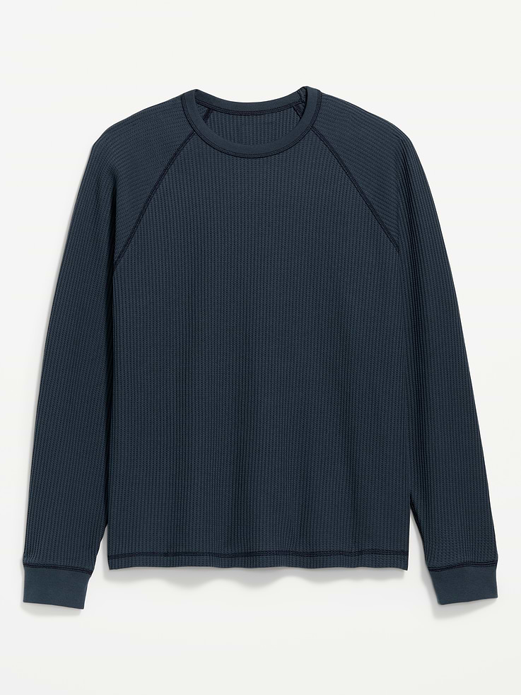Image 3 of 4, Long-Sleeve Waffle Knit T-Shirt