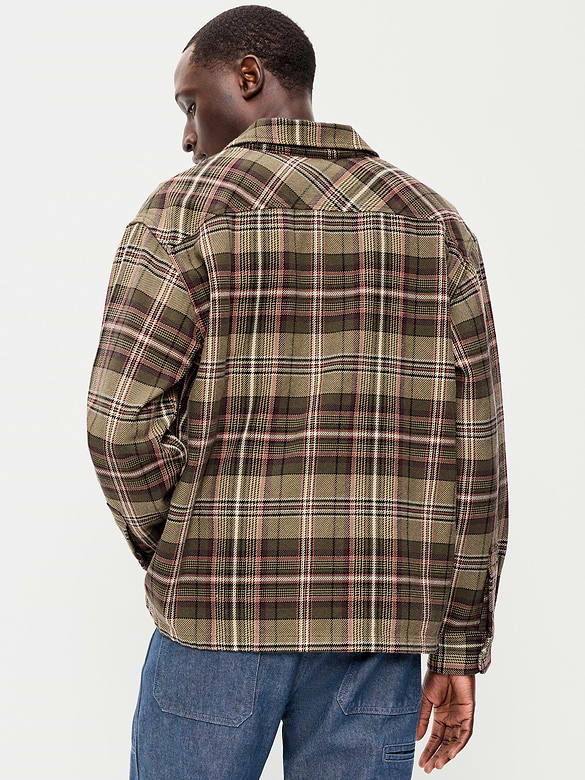 Long-Sleeve Heavyweight Plaid Flannel Pocket Shirt