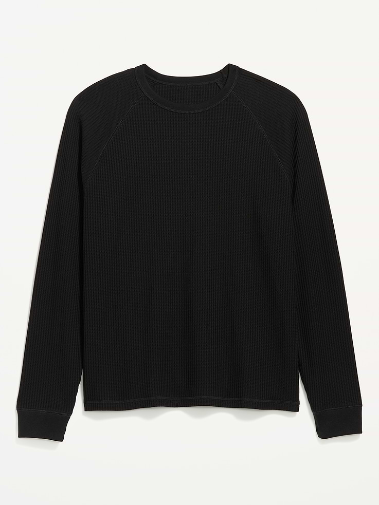 Image 3 of 4, Long-Sleeve Waffle Knit T-Shirt