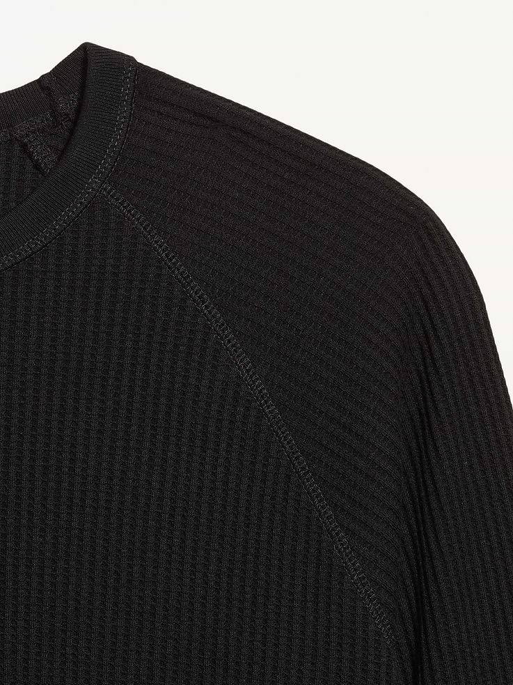 Image 4 of 4, Long-Sleeve Waffle Knit T-Shirt