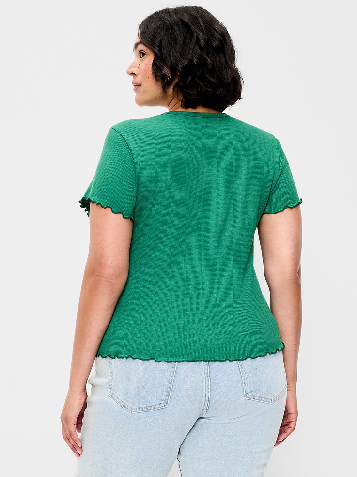 Image number 7 showing, Fitted Waffle-Knit Cropped T-Shirt
