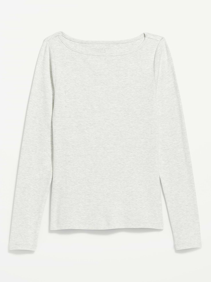 Image 2 of 6, Snug Long-Sleeve Boatneck T-Shirt