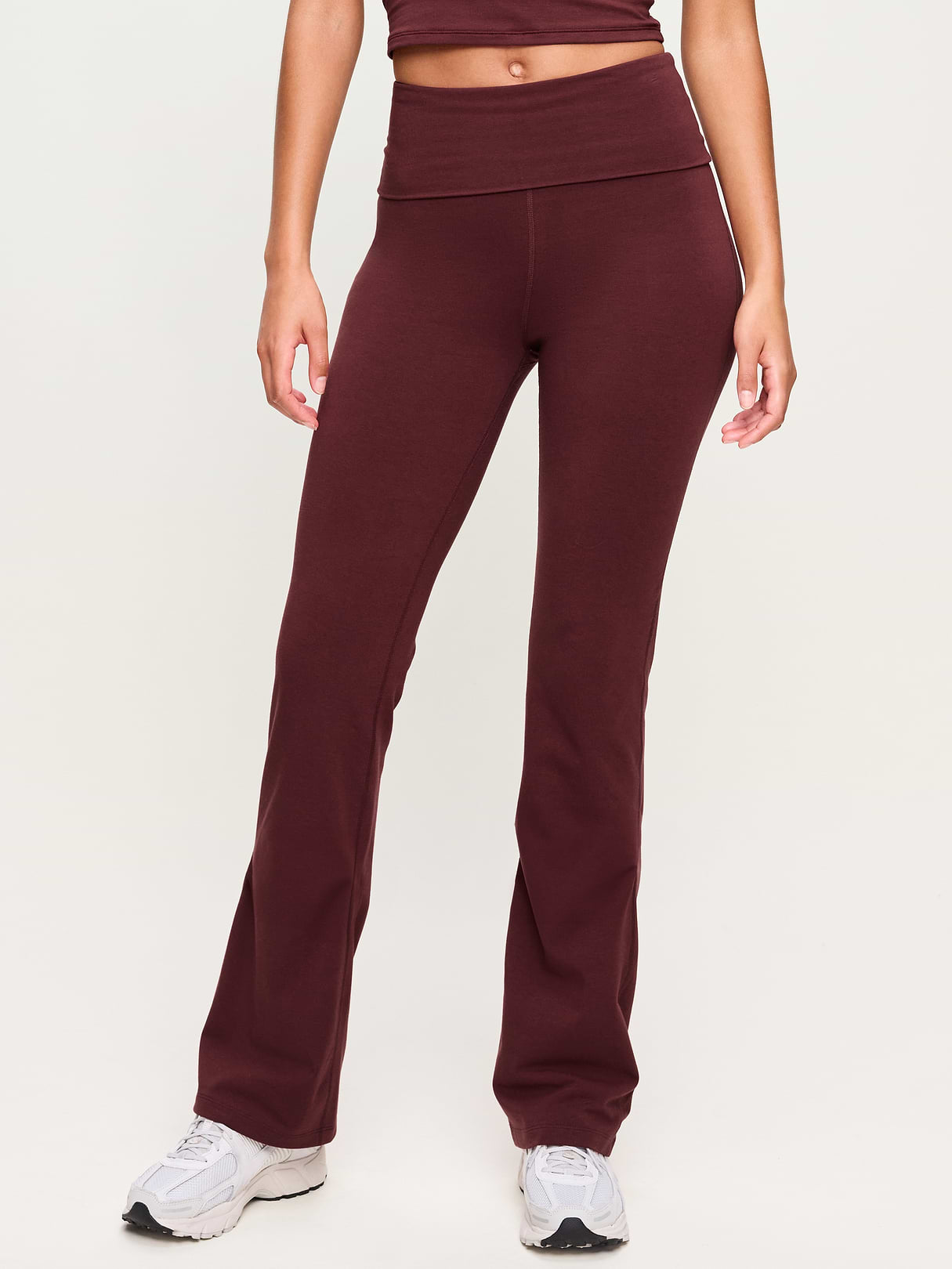 High-Waisted PowerChill Fold-Over Bootcut Leggings - Wine Tasting by Old Navy