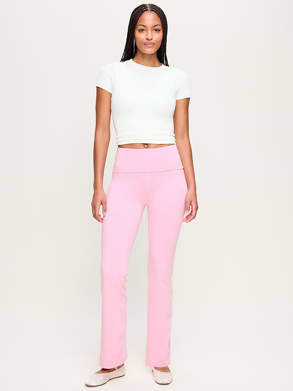 High-Waisted PowerChill Fold-Over Bootcut Leggings