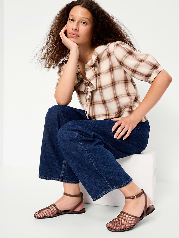 Raffia Slingback Flats for Women