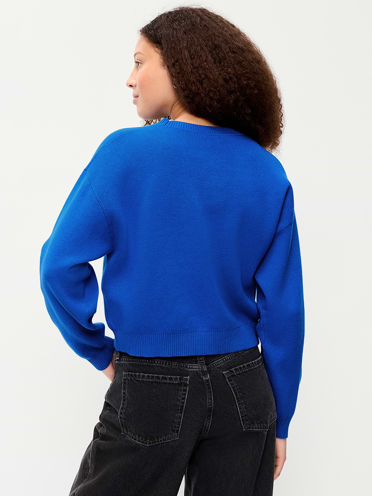 Image number 2 showing, SoSoft Cotton Crew-Neck Cropped Sweater