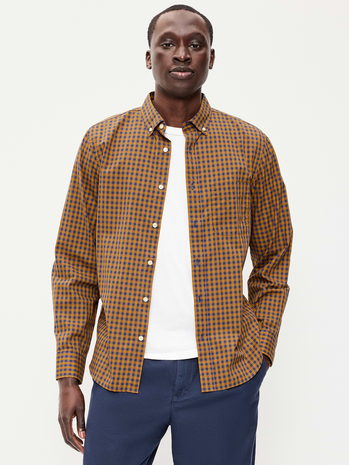 Classic Fit Everyday Plaid Poplin Shirt
