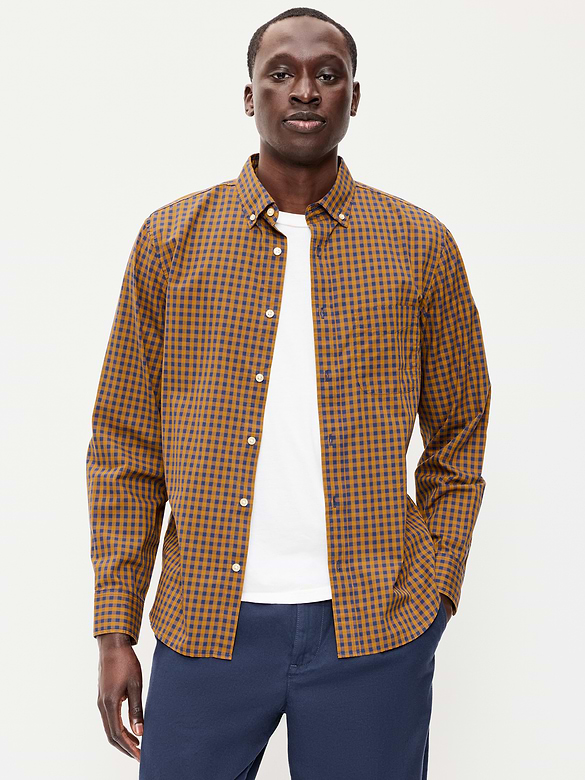 Classic Fit Everyday Plaid Poplin Shirt