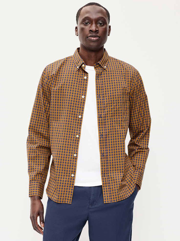 L'image numéro 1 présente Chemise passe-partout coupe classique en popeline à carreaux